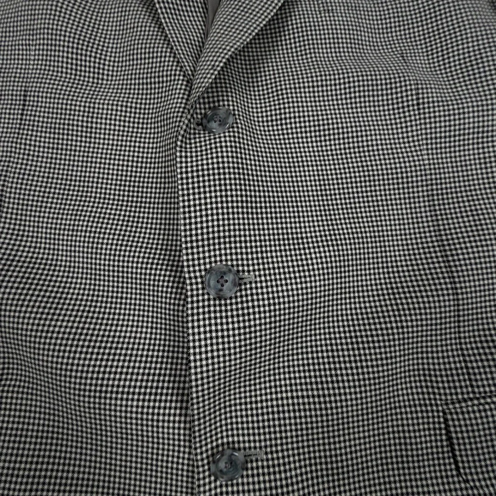 Ermenegildo Zegna Black White Check Blazer Sports Coat 46R IT 58